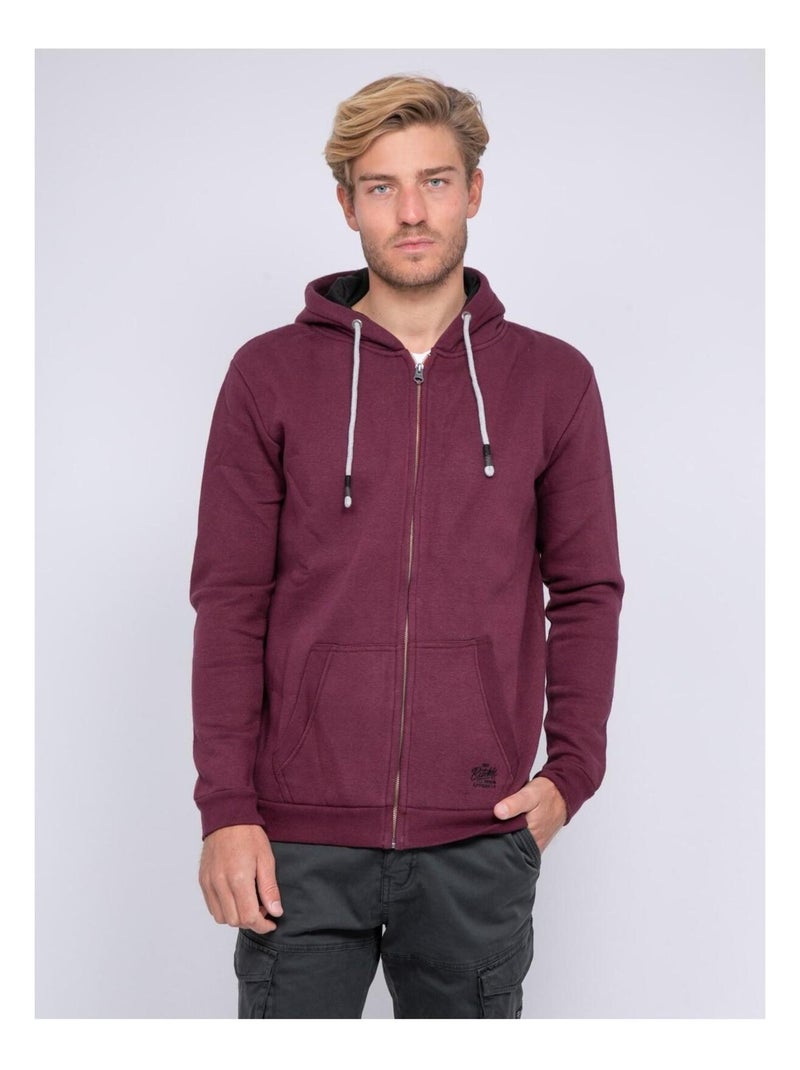 Sweat zippé capuche WAMIN Violet - Kiabi