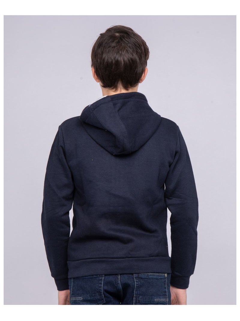 Sweat zippé capuche WAMS garçon Bleu marine - Kiabi
