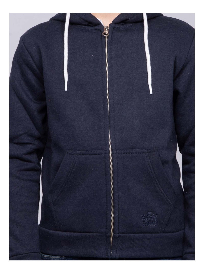 Sweat zippé capuche WAMS garçon Bleu marine - Kiabi