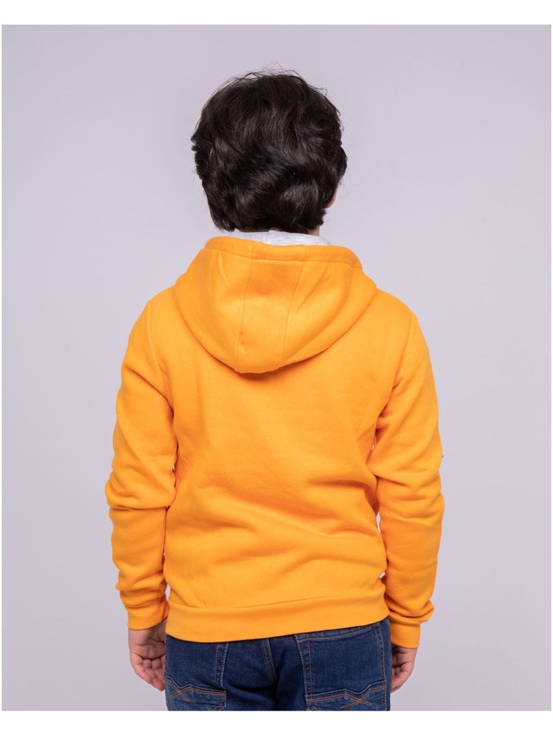 Sweat zippé capuche WAMS garçon Orange - Kiabi