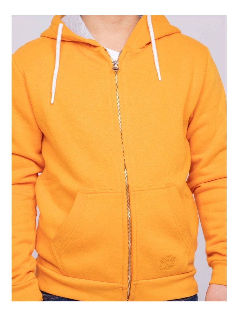 Sweat zippé capuche WAMS garçon Orange - Kiabi