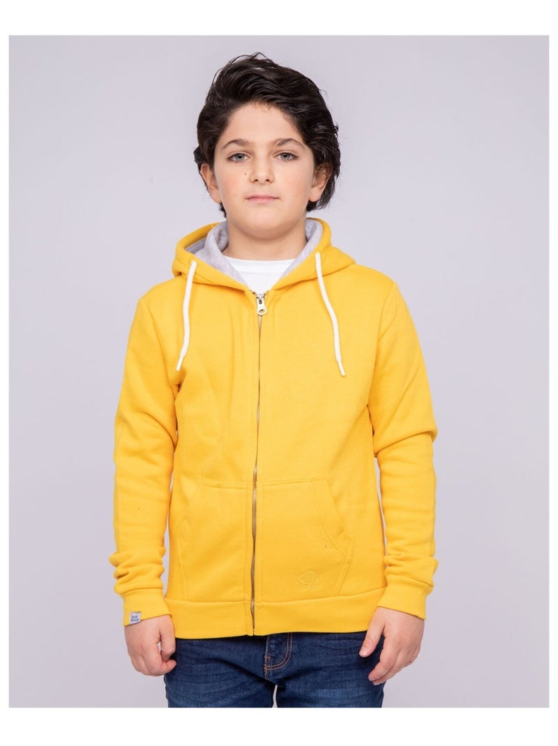 Sweat zippé capuche WAMS-J Jaune - Kiabi