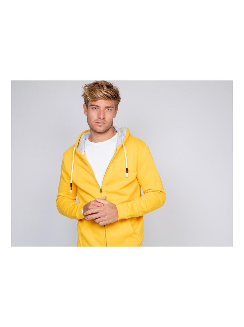 Sweat zippé capuche WAMS Jaune - Kiabi