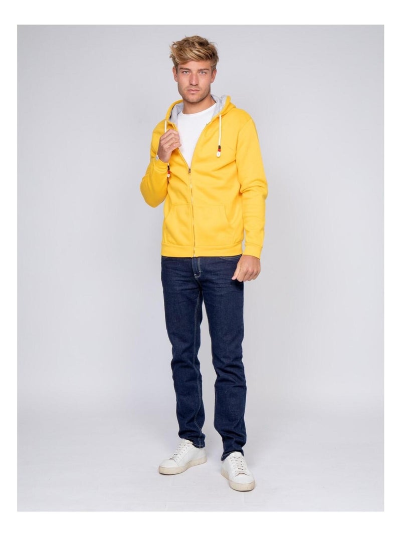 Sweat zippé capuche WAMS Jaune - Kiabi