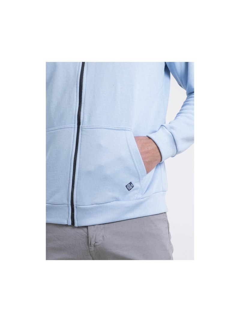 Sweat zippé capuche WAMSAP Bleu ciel - Kiabi
