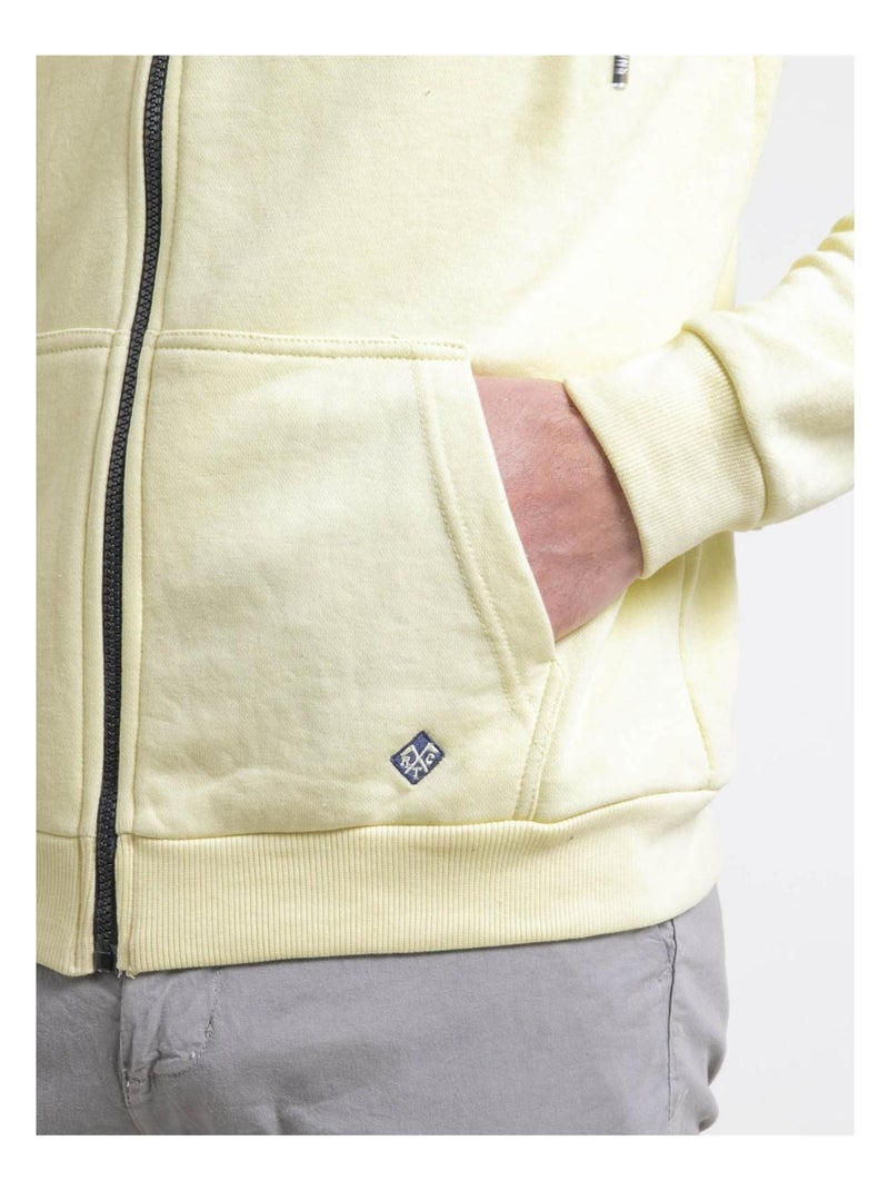 Sweat zippé capuche WAMSAP Jaune - Kiabi