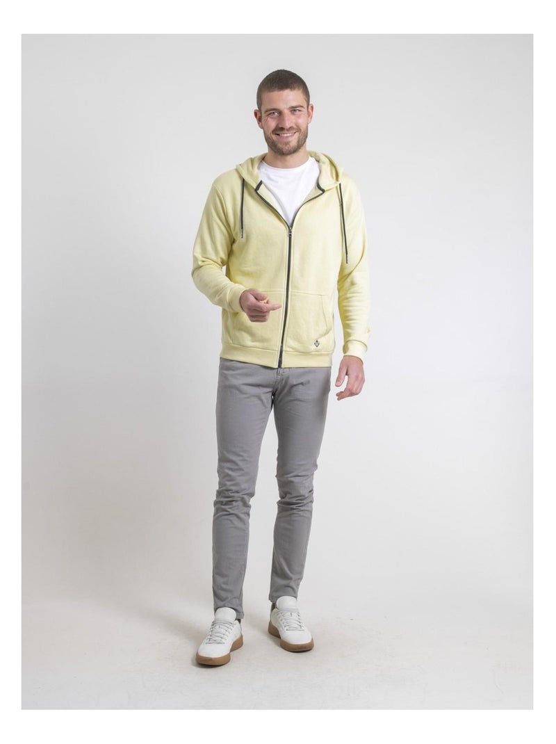 Sweat zippé capuche WAMSAP Jaune - Kiabi