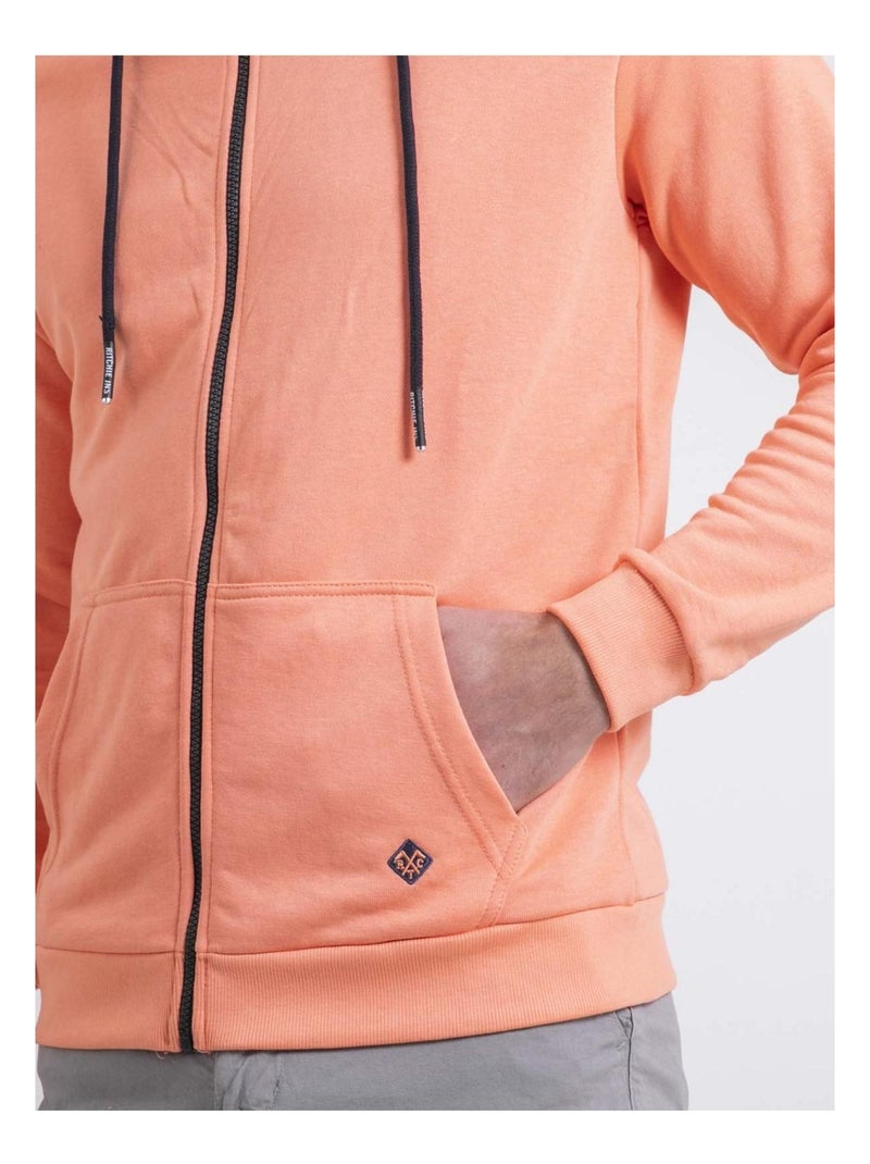 Sweat zippé capuche WAMSAP Orange corail - Kiabi