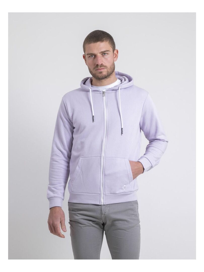 Sweat zippé capuche WAMSAP Violet - Kiabi