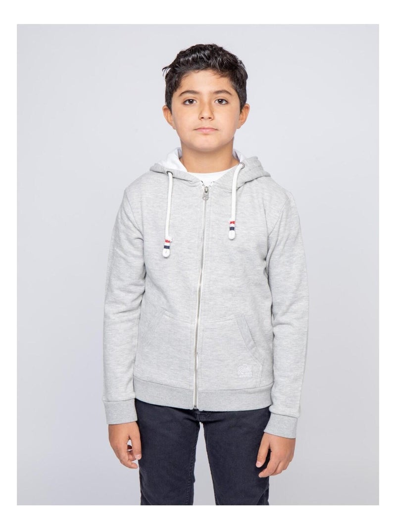 Sweat zippé capuche WAMURAN-J Gris - Kiabi