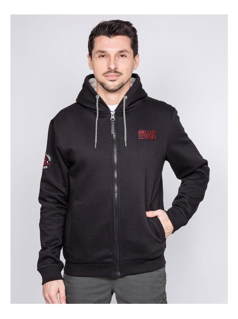 Sweat zippé capuche WARMUP Noir - Kiabi