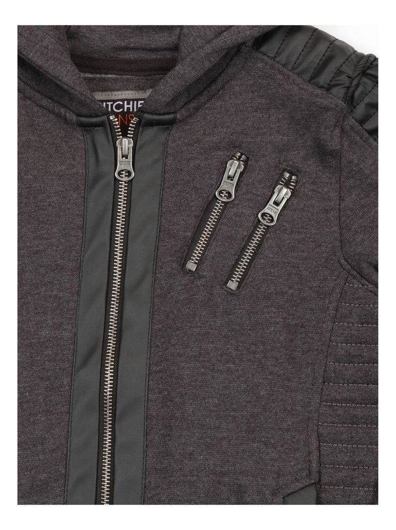 SWEAT ZIPPE CAPUCHE WEST garçon Gris - Kiabi