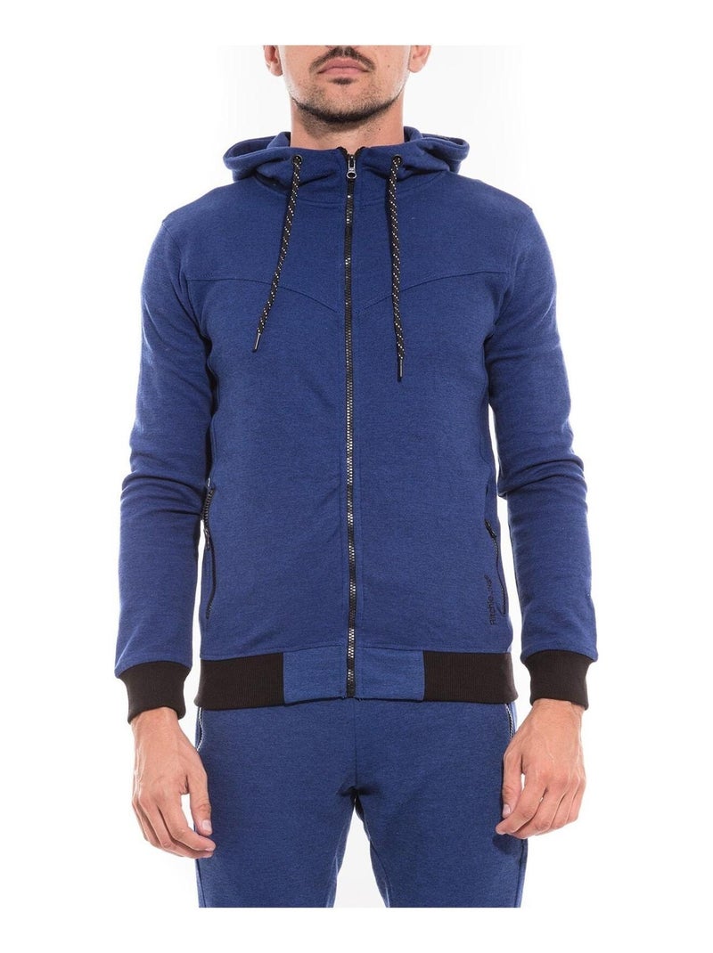 Sweat zippé capuche WEWAK Bleu roi - Kiabi