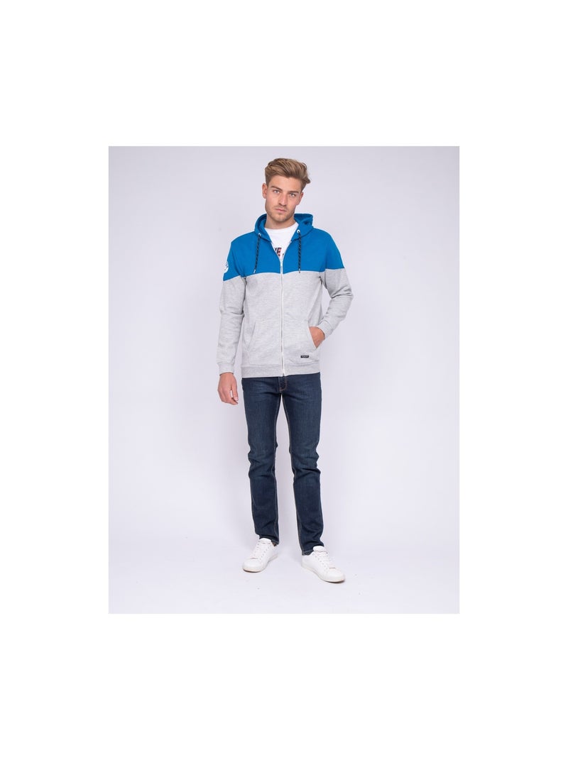 Sweat zippé capuche WICK Bleu roi - Kiabi