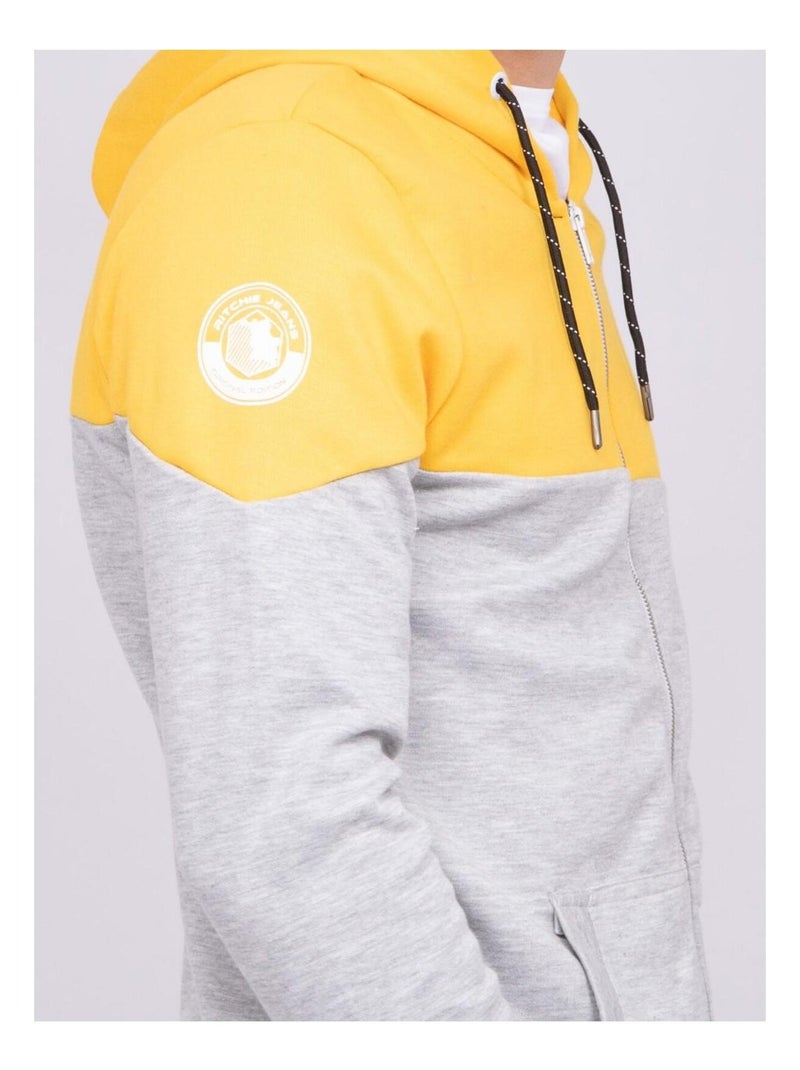 Sweat zippé capuche WICK Jaune - Kiabi