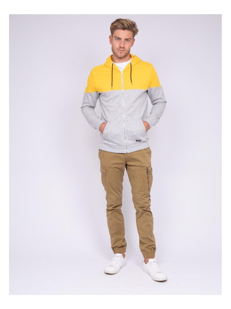 Sweat zippé capuche WICK Jaune - Kiabi