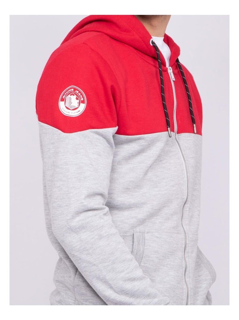 Sweat zippé capuche WICK Rouge - Kiabi
