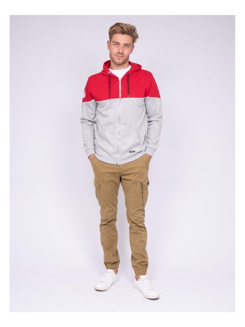 Sweat zippé capuche WICK Rouge - Kiabi