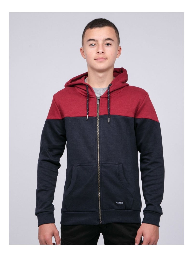 Sweat zippé capuche WICKER-J Bordeaux - Kiabi