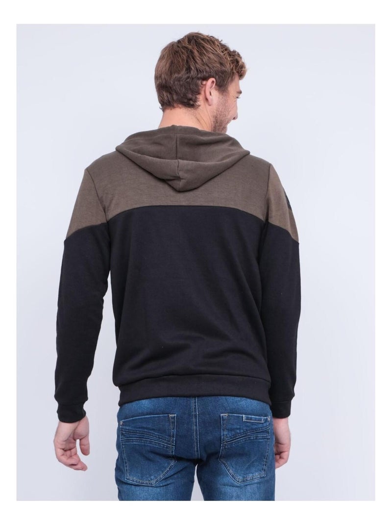 Sweat zippé capuche WICKER Kaki - Kiabi