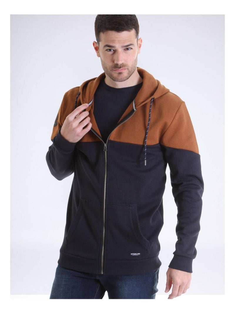 Sweat zippé capuche WICKER Marron - Kiabi