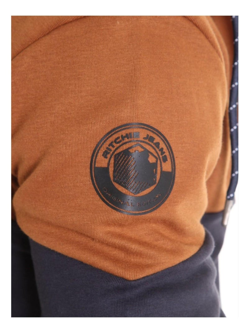 Sweat zippé capuche WICKER Marron - Kiabi