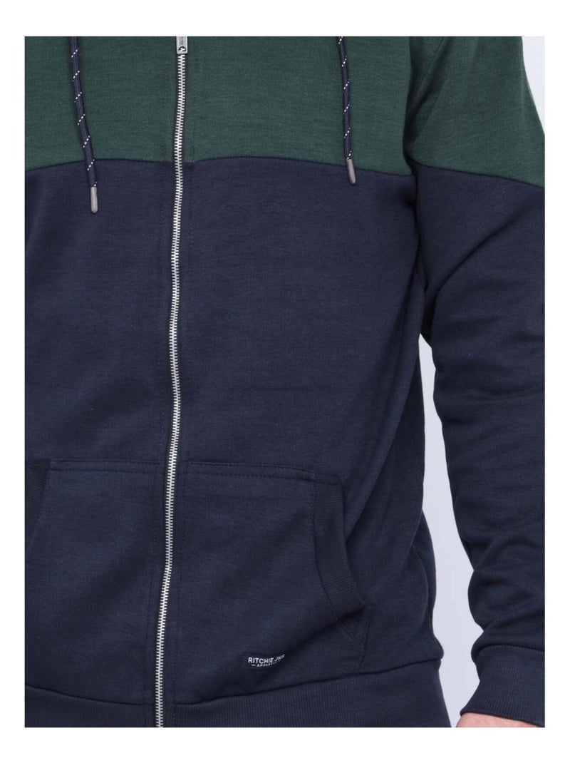 Sweat zippé capuche WICKER Vert - Kiabi