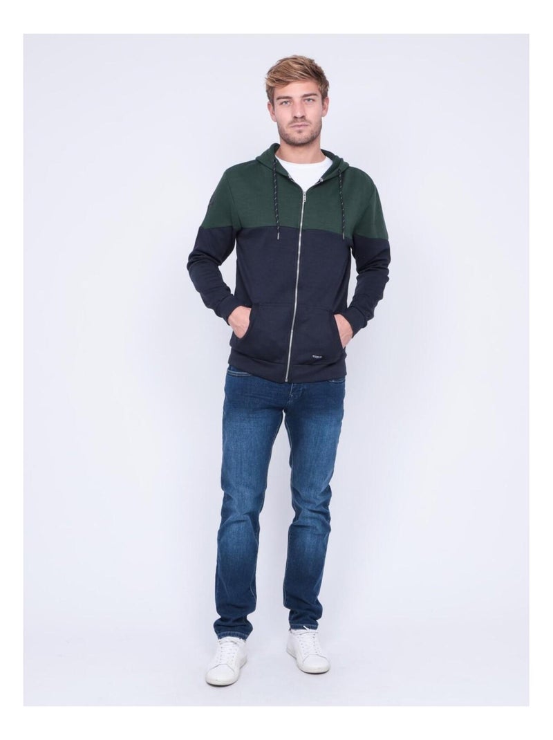 Sweat zippé capuche WICKER Vert - Kiabi