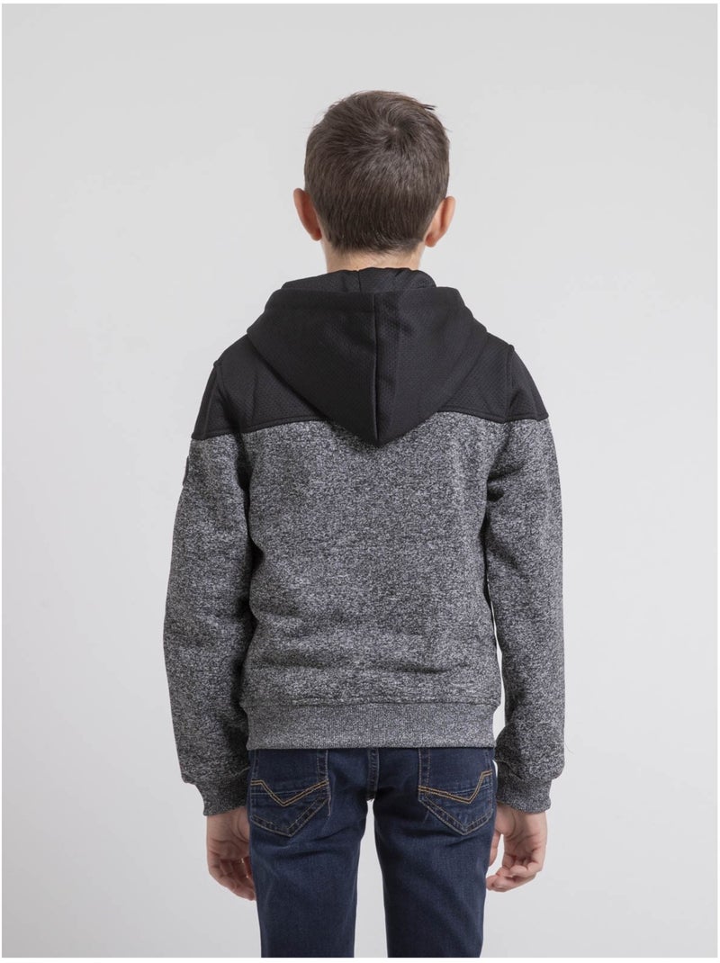 Sweat zippé capuche wildomax garçon gris anthracite - Kiabi