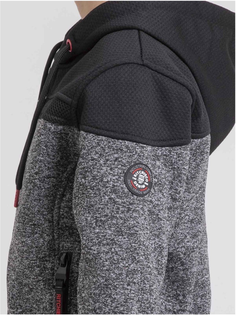Sweat zippé capuche wildomax garçon gris anthracite - Kiabi