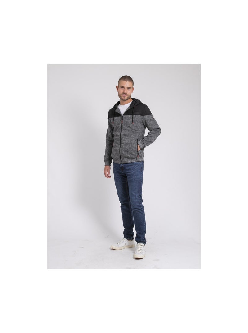 Sweat zippé capuche WILDOMAX gris anthracite - Kiabi