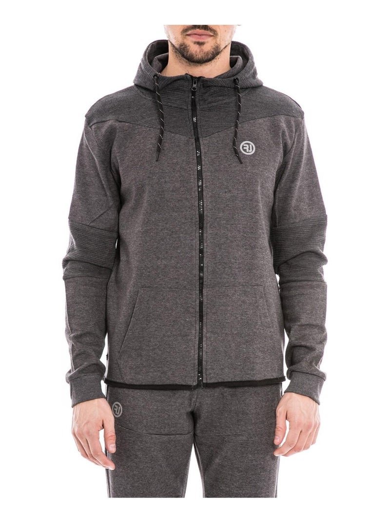 Sweat zippé capuche WOOSTER gris anthracite - Kiabi