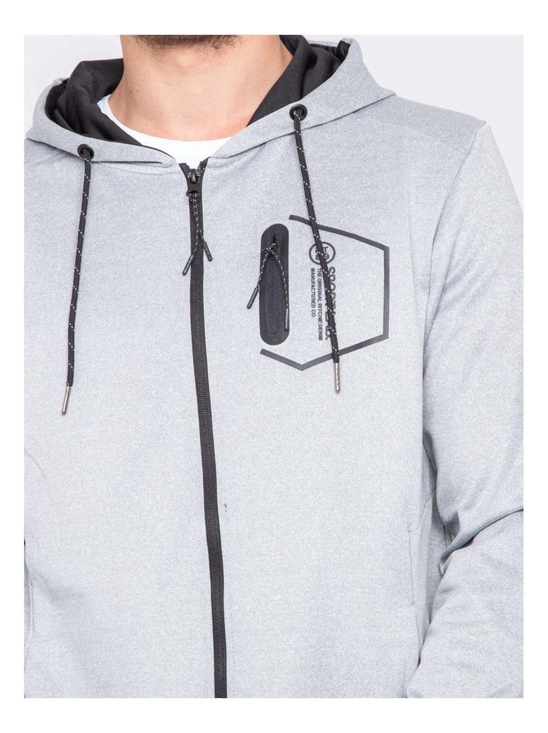 Sweat zippé capuche WOQUINA Gris - Kiabi