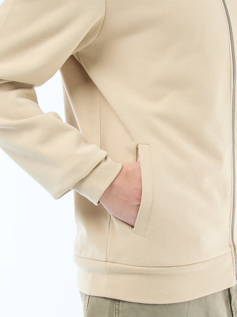 Sweat zippé col montant Beige - Kiabi