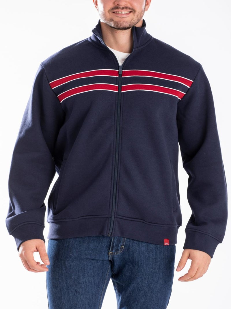 Sweat zippé col montant KRISTO  'Rica Lewis' Bleu - Kiabi