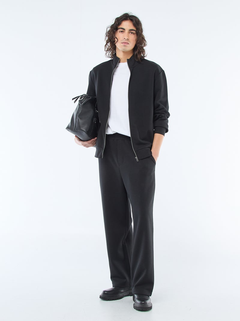 Sweat zippé col montant Noir - Kiabi