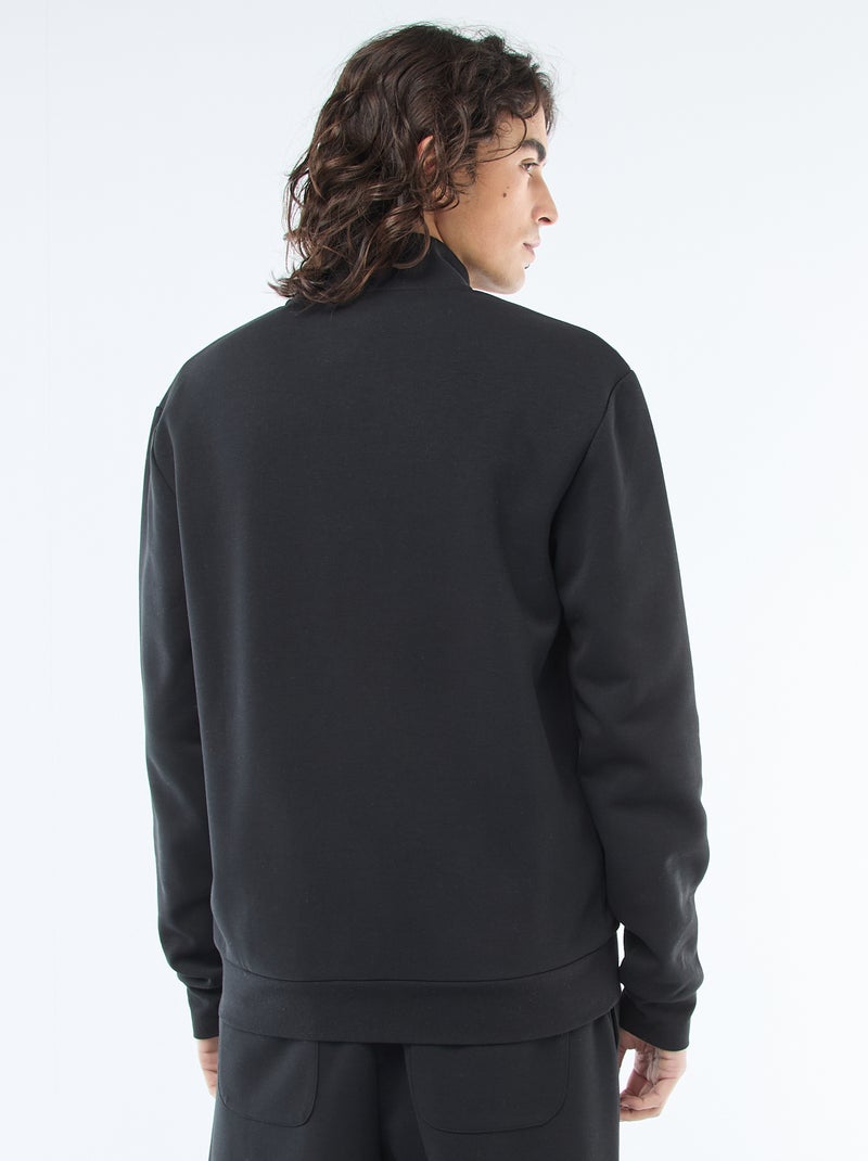 Sweat zippé col montant Noir - Kiabi