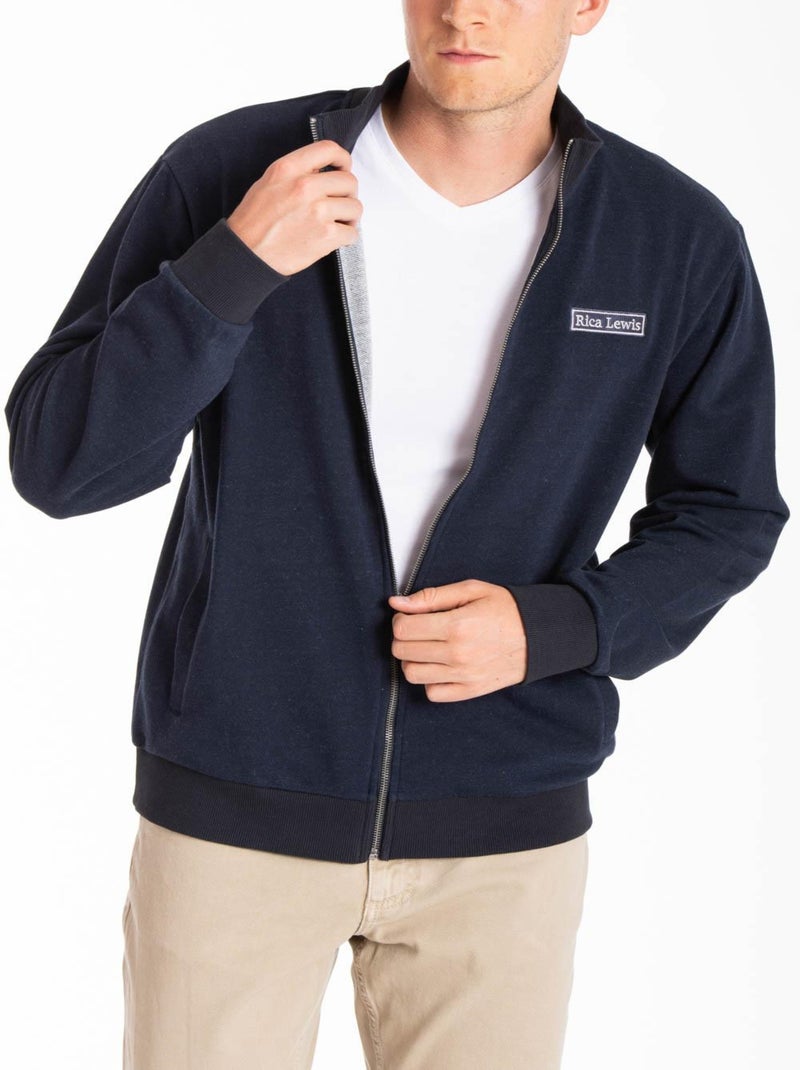 Sweat zippé col montant style denim MATTEO 'Rica Lewis' Bleu - Kiabi