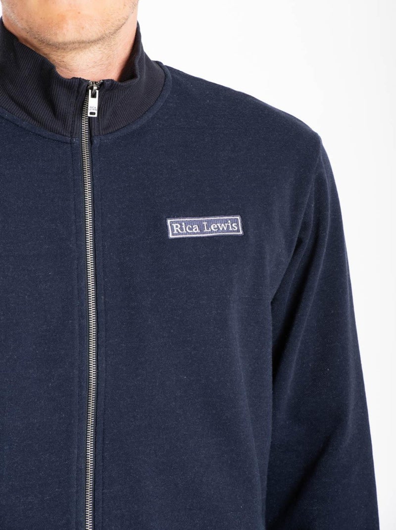 Sweat zippé col montant style denim MATTEO 'Rica Lewis' Bleu - Kiabi