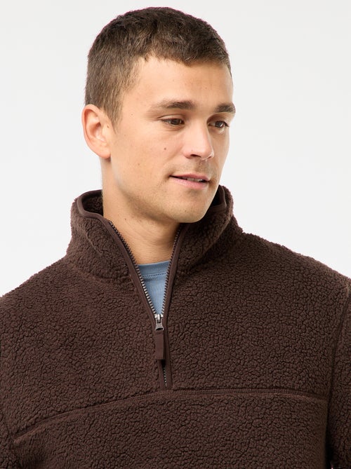 Sweat zippé col montant uni - Kiabi