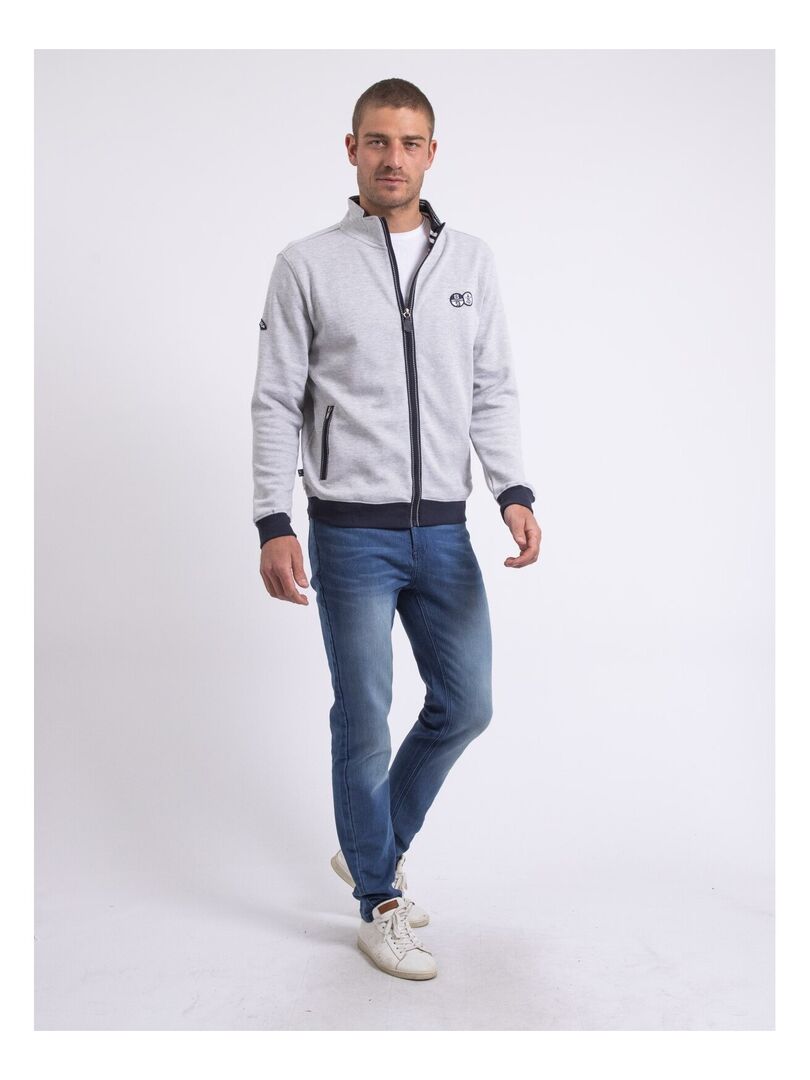 Sweat Col Montant Gaufre Color Block