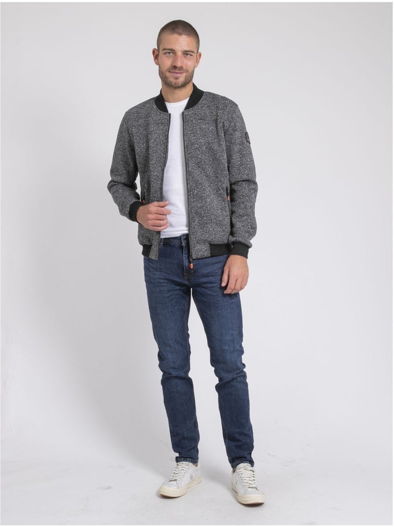 Sweat zippé col montant WALTAREK Gris - Kiabi
