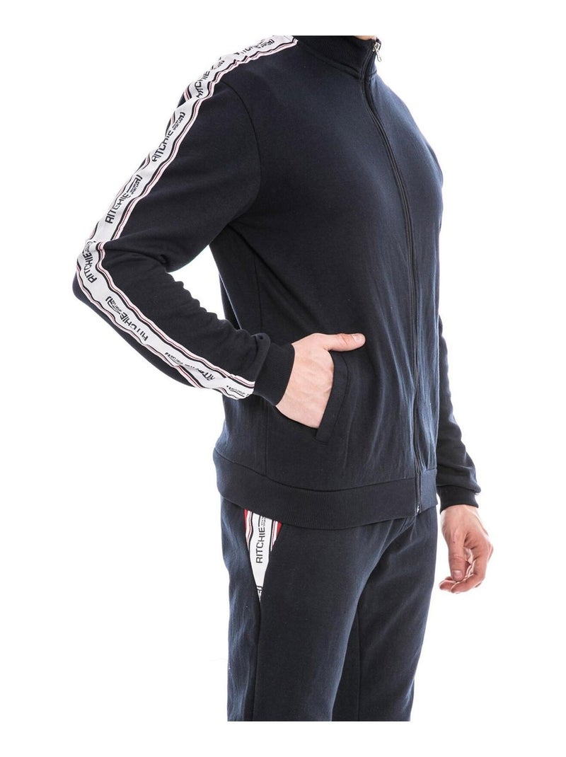 Sweat zippé col montant WAPIAZA Bleu marine - Kiabi