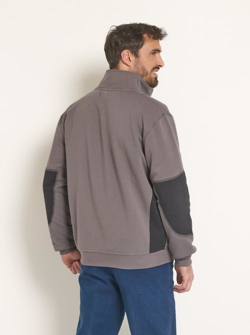 Sweat zippé confort col montant - Kiabi