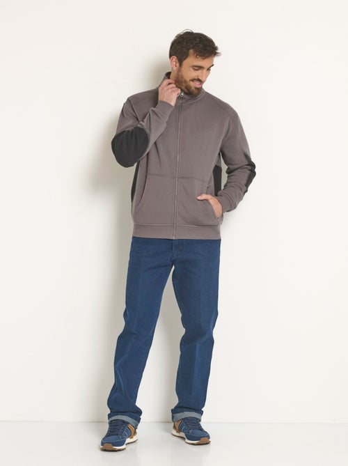 Sweat zippé confort col montant - Kiabi