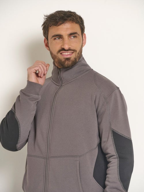 Sweat zippé confort col montant - Kiabi
