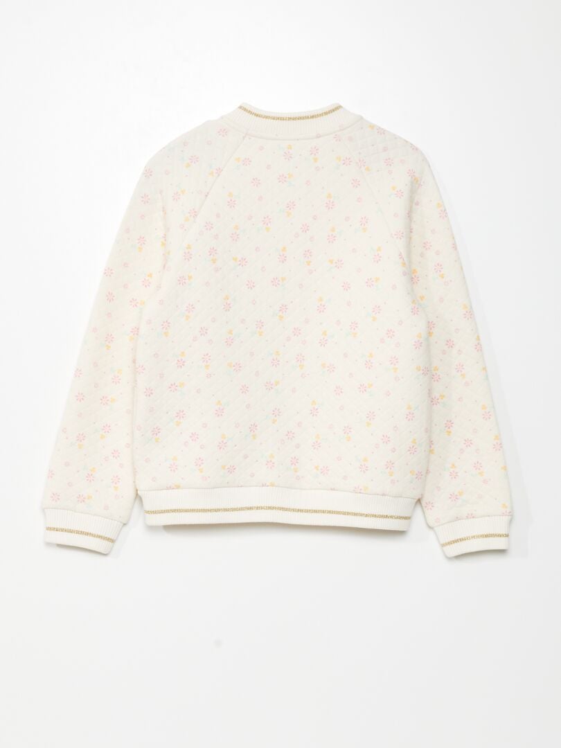 Sweat zipp?� effet matelass?� - Blanc - Kiabi - 16.00�?�