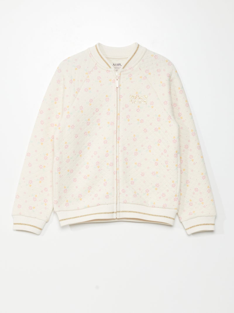 Sweat zippé effet matelassé Blanc - Kiabi