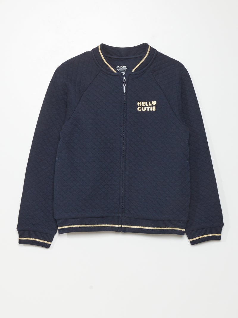 Sweat zippé effet matelassé Bleu - Kiabi