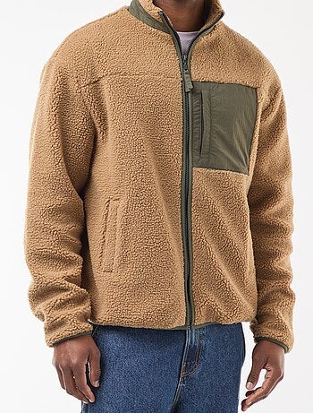Sweat zippé effet moutonné